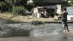 Odessa, Ukraine, July 3, 2018: Floods caused by rain storms. Odessa, Ukraine, July 3, 2018: Floods caused by rain storms.