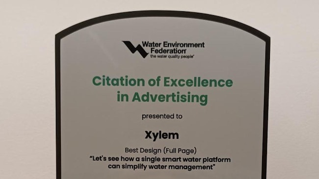 Xylem Vue earns WEFTEC Citation of Excellence for advertising design