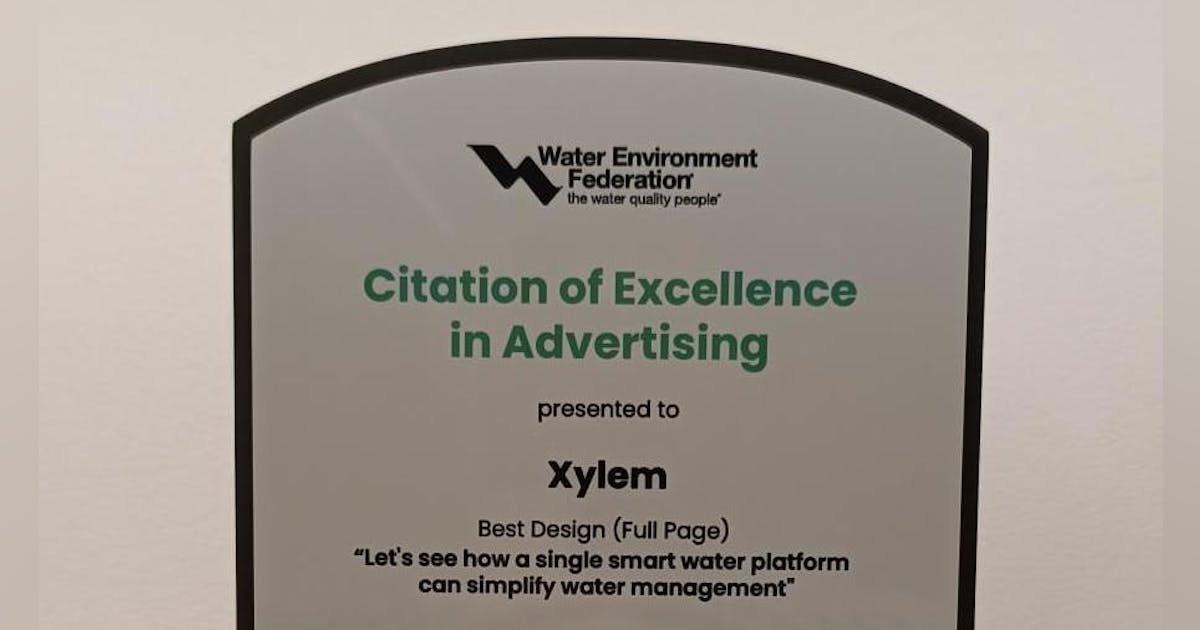Xylem Vue earns WEFTEC Citation of Excellence for advertising design