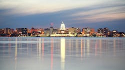 Skyline of Madison Wisconsin at dusk Skyline of Madison Wisconsin at dusk