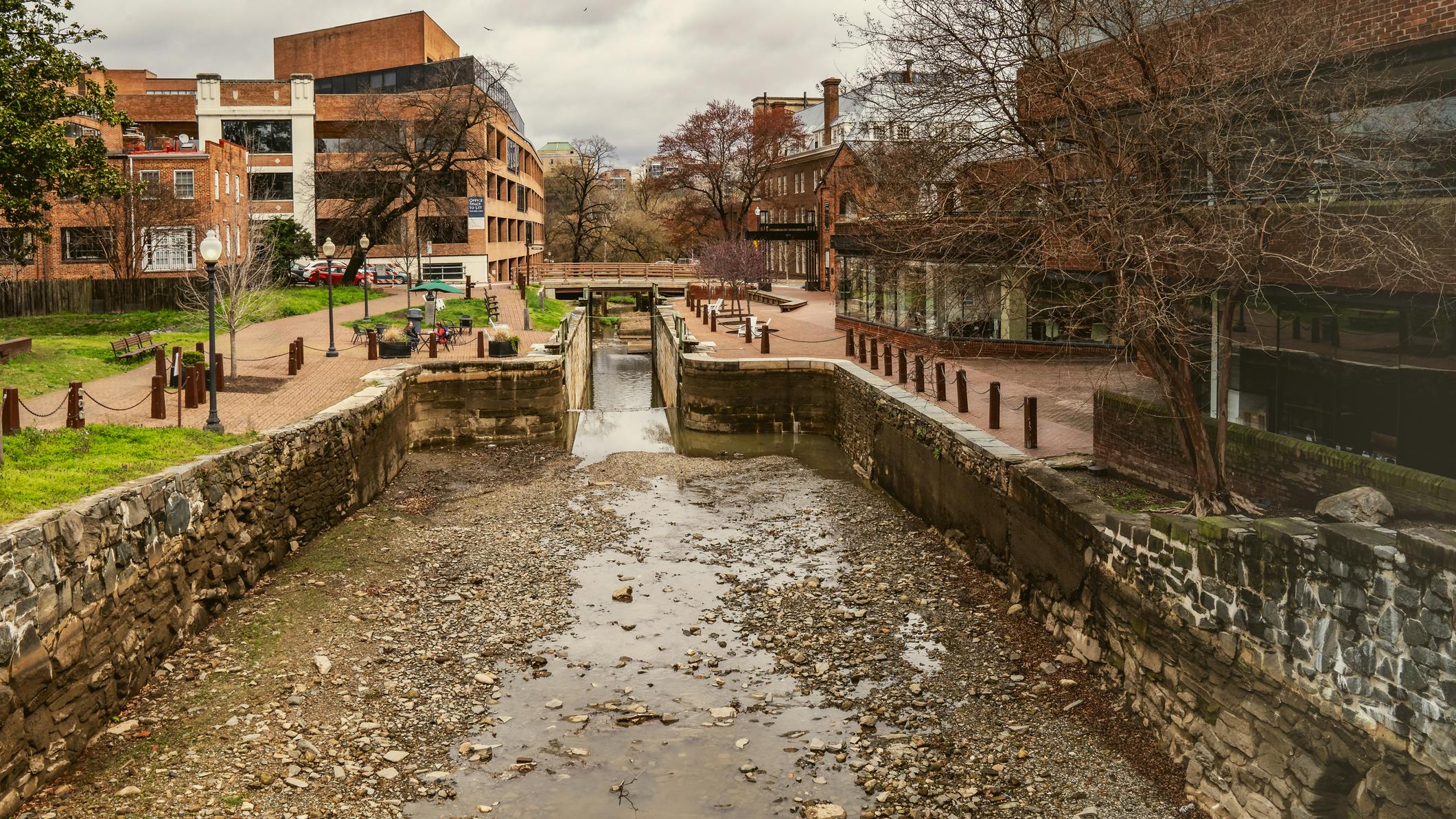 Chesapeake and Ohio Canal or the C and O Canal, in the Georgetown neighborhood of Washington, D. C