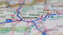Wytheville Virginia shown on a road map Wytheville Virginia shown on a road map