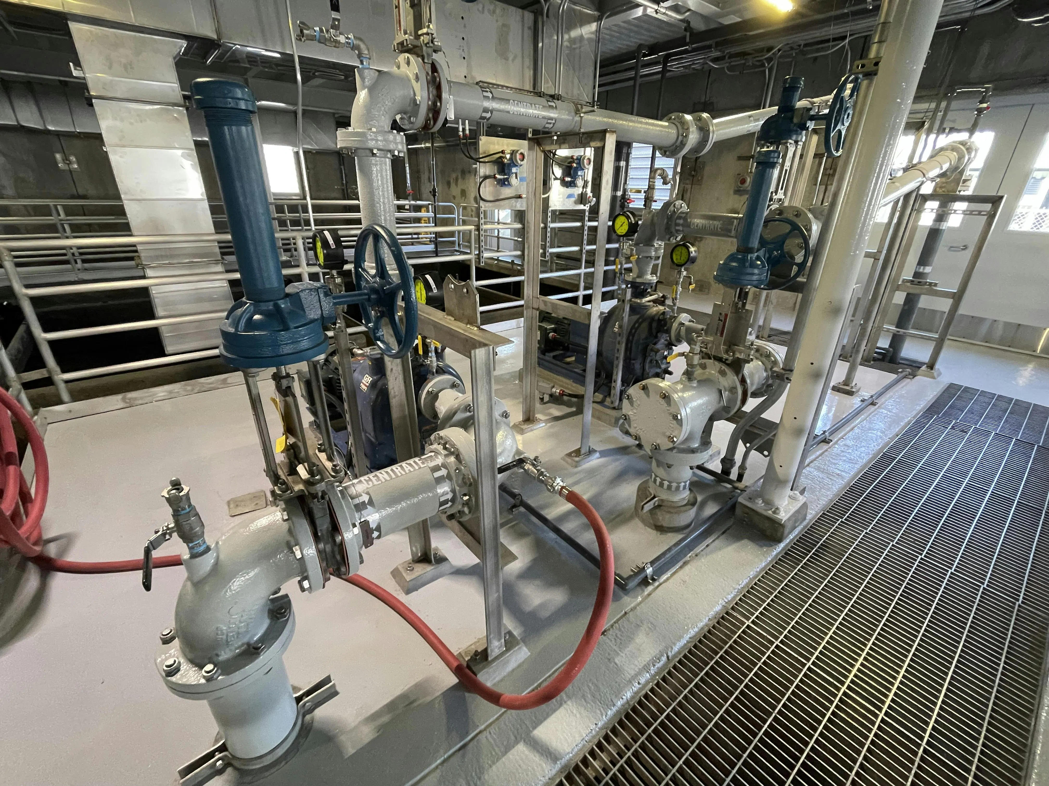 Ammonia-rich return streams, which account for 25% of nitrogent load, are precisely controled by the new centrate management system at the Budd Inlet Treatment Plant.