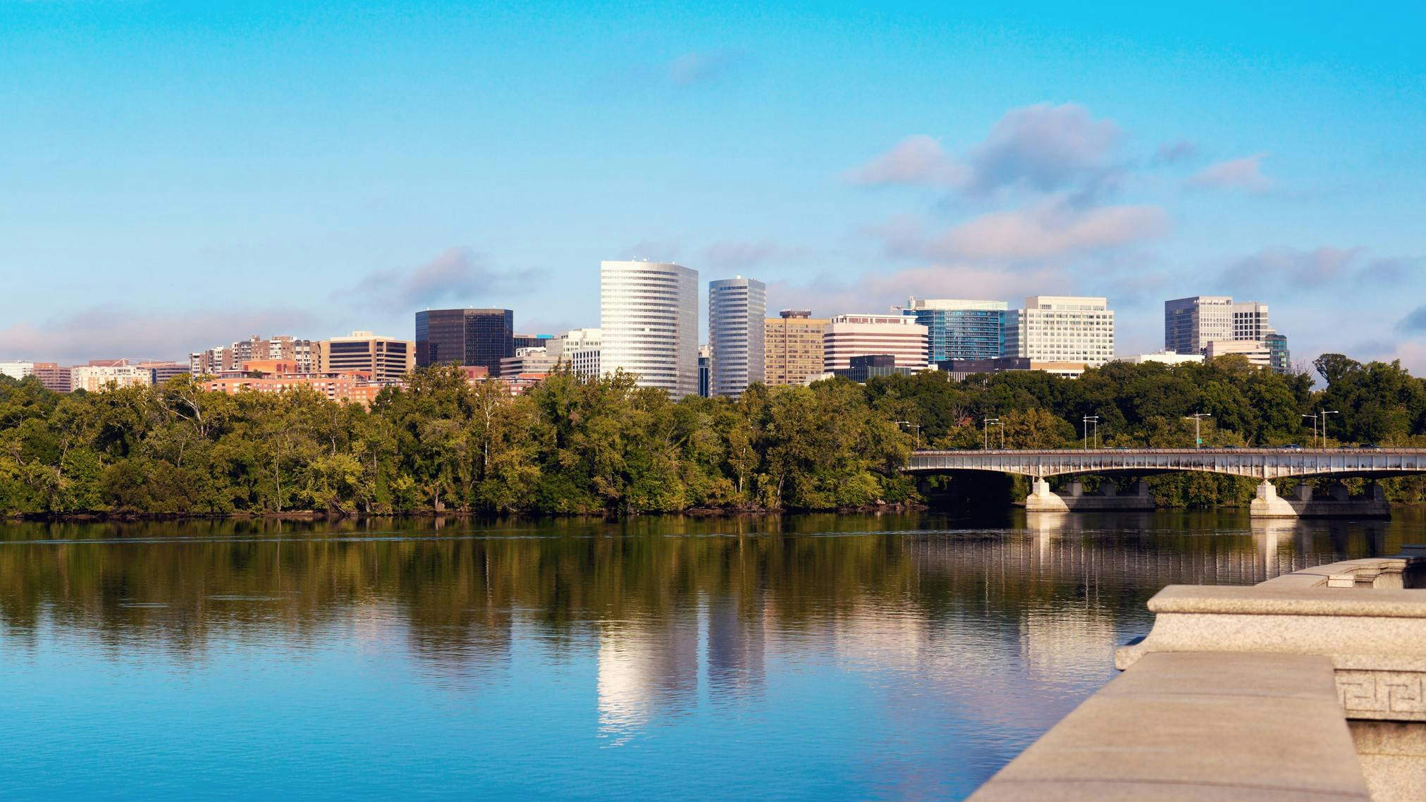 Downtown Arlington, Virginia and Potomac River