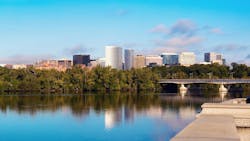 Downtown Arlington, Virginia and Potomac River Downtown Arlington, Virginia and Potomac River