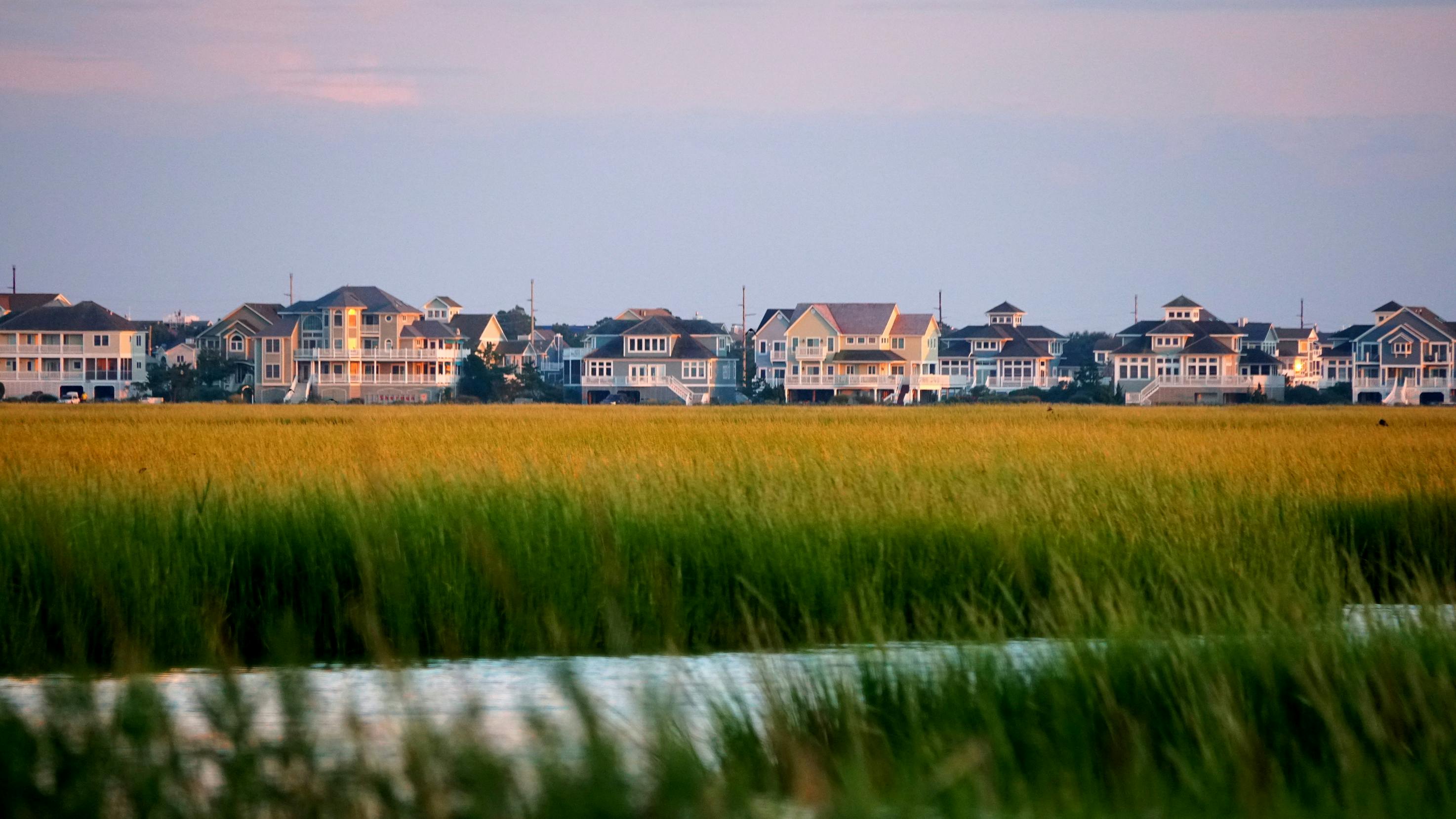 waterfront homes by the bay near Bethany Beach, Delaware