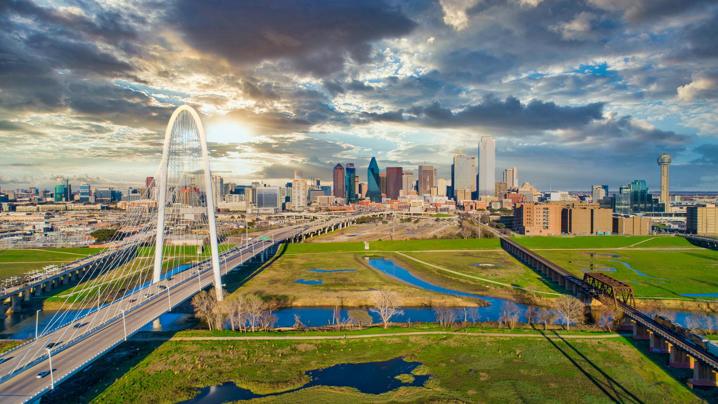 Dallas Texas TX Downtown Drone Skyline Aerial