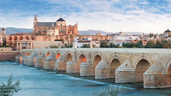 Roman Bridge and Guadalquivir river, Great Mosque, Cordoba, Spain