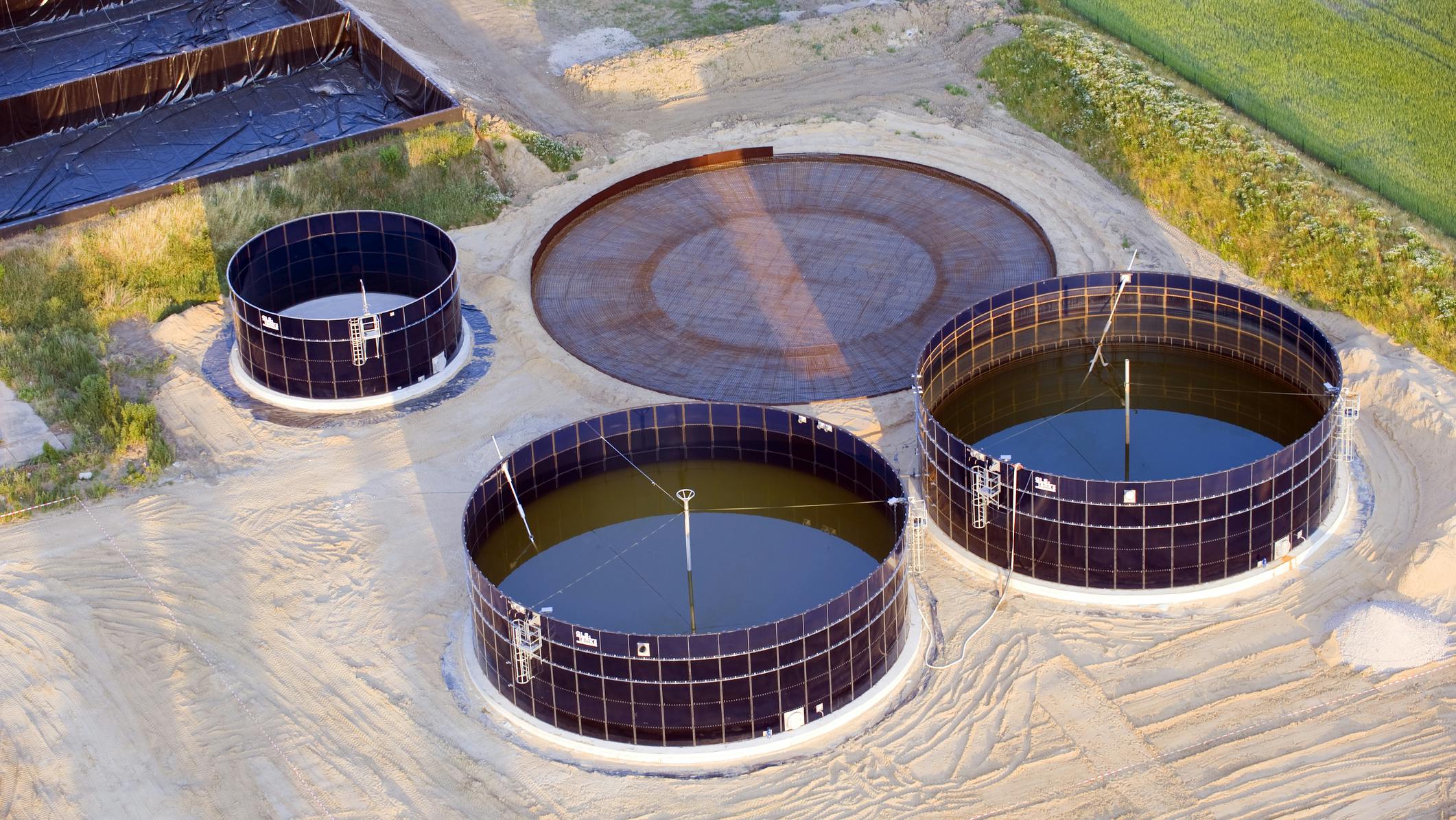 Modern biogas plant under construction