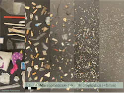 Microplastics can vary in size. Some are created as small beads or particles and others are larger items that break down over time. Microplastics can vary in size. Some are created as small beads or particles and others are larger items that break down over time.