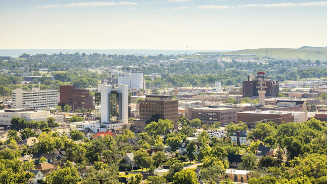 Panorama of Rapid City, South Dakota, USA