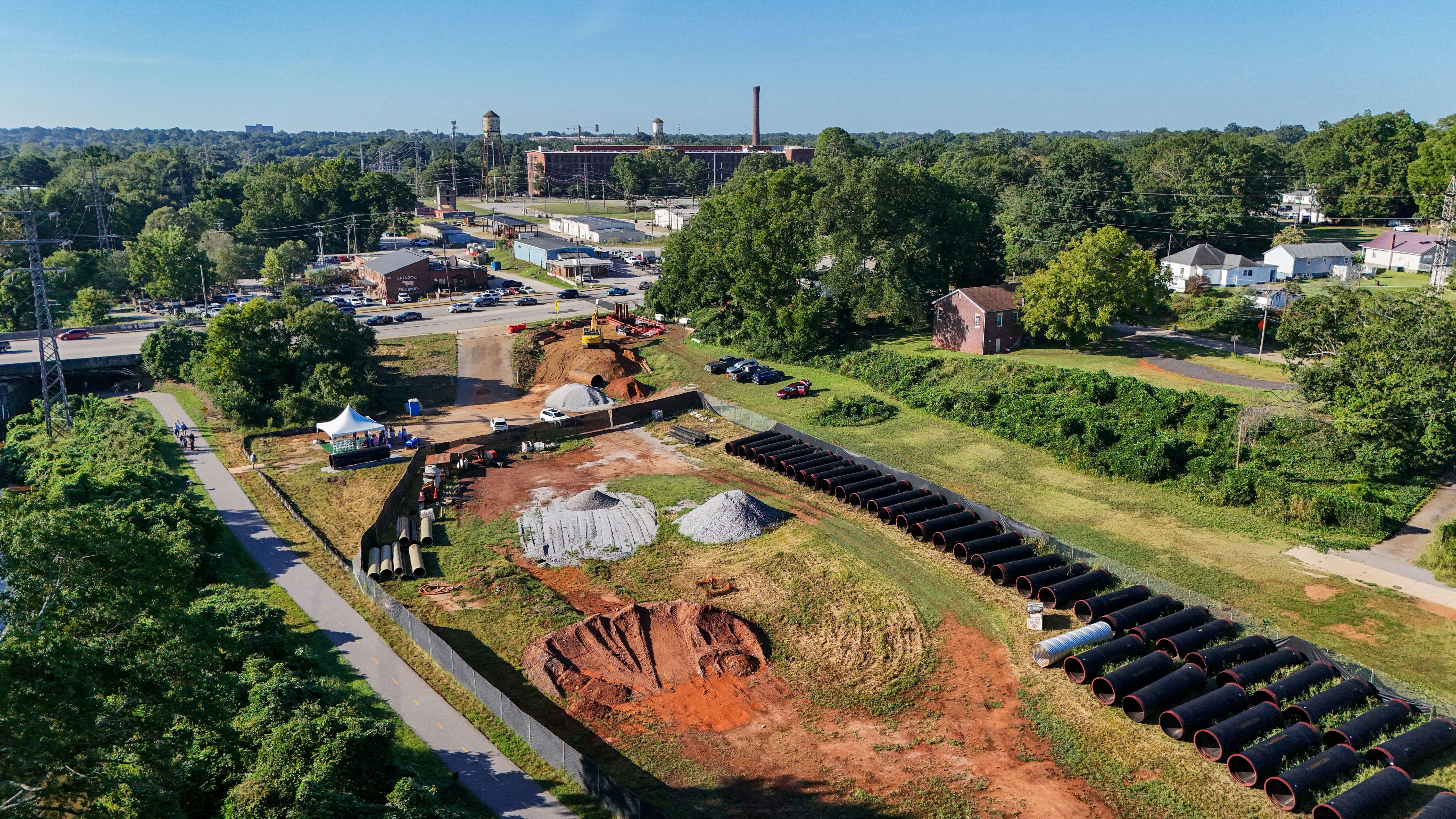 Drone footage from Swapm Rabbit Gravity Sewer upgrade (Photo and caption credit: ReWa).