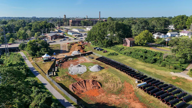 Drone footage from Swapm Rabbit Gravity Sewer upgrade (Photo and caption credit: ReWa).