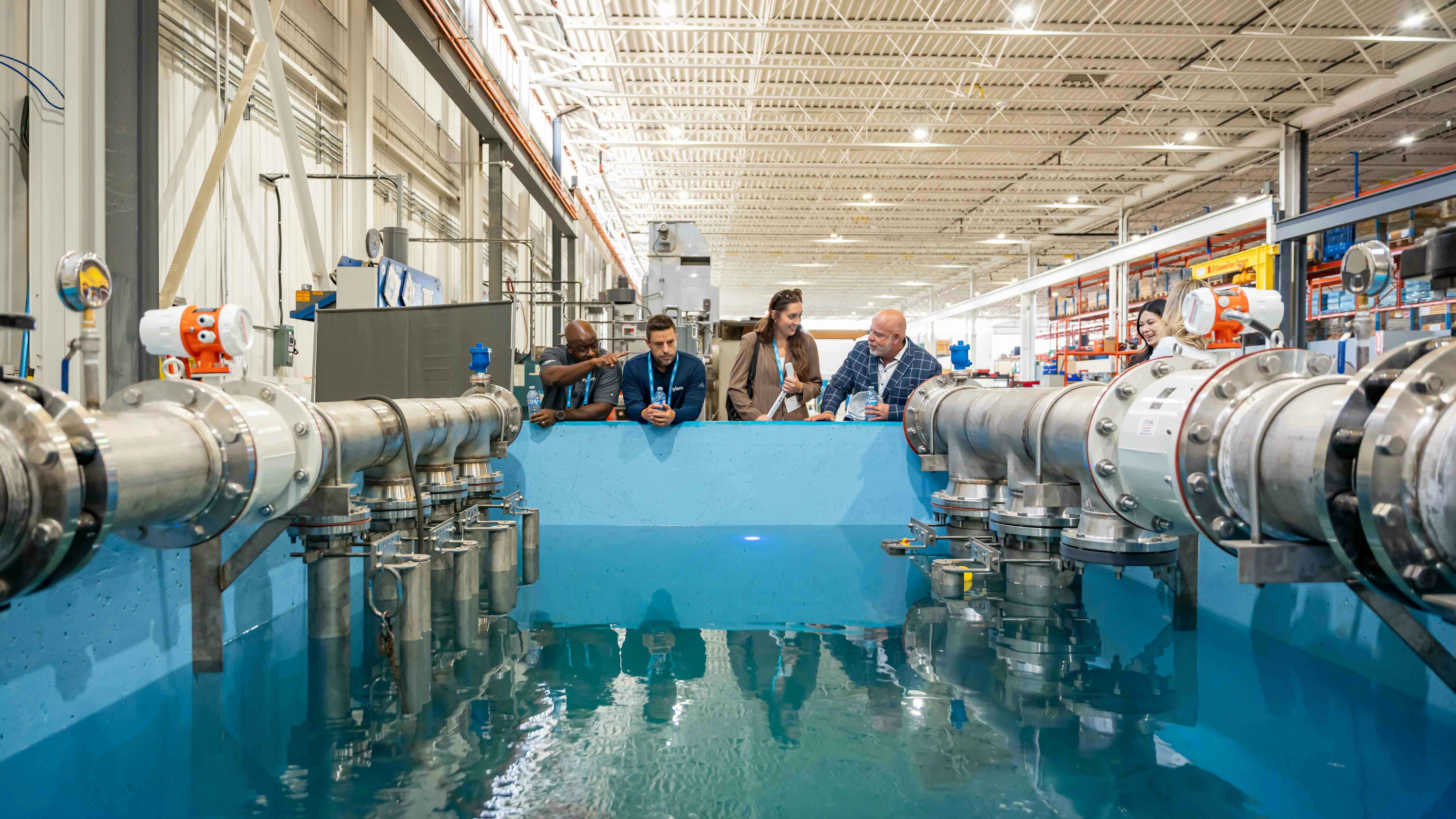 Visitors at Xylem's Toronto facility were shown how advanced testing and engineering help deliver reliable, efficient water solutions for communities and industries across North America (Photo and caption credit: Xylem).