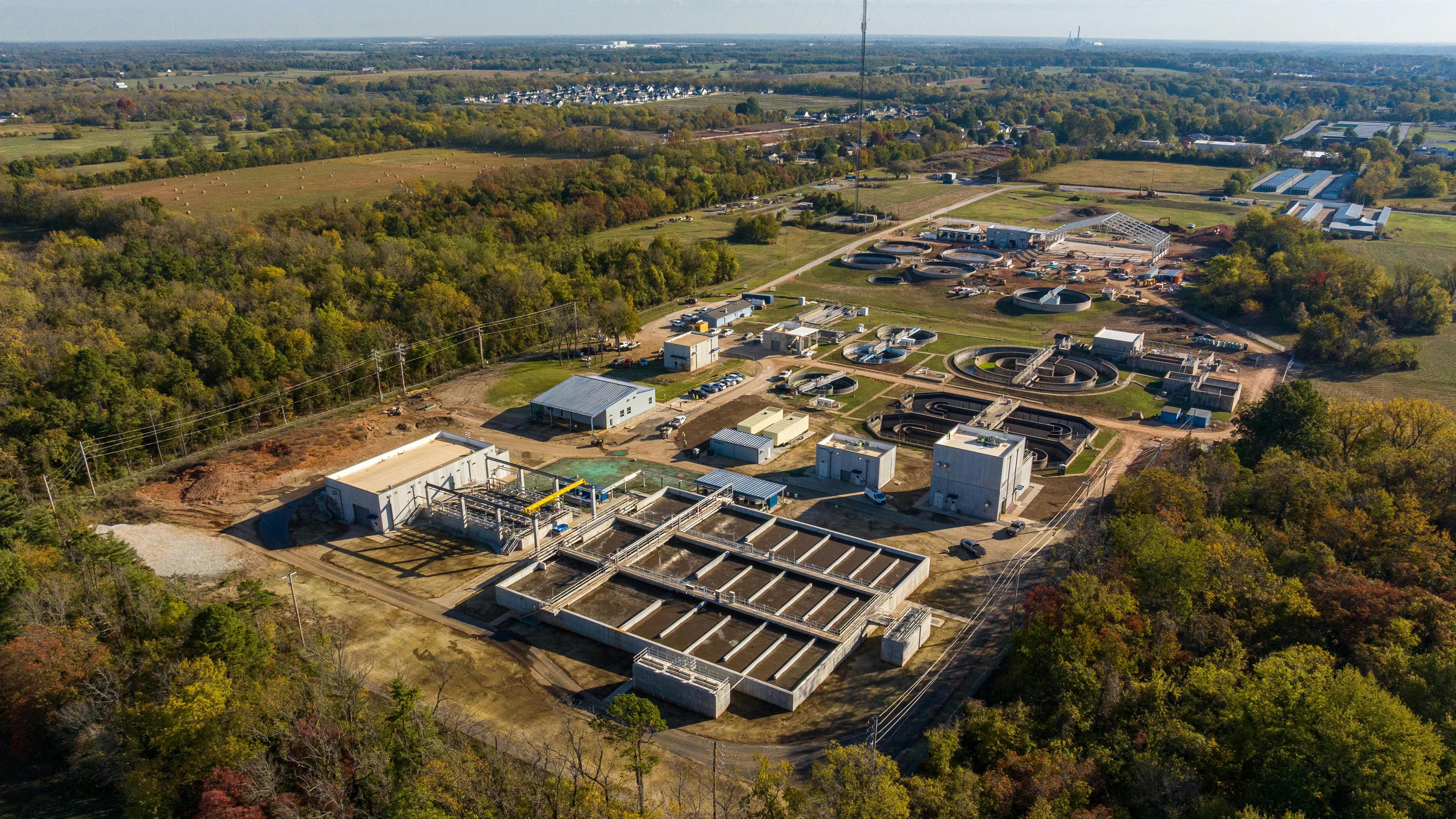 Aerial view of the city of Republic's Water Reclamation Facility (Photo credit: Burns &amp; McDonnell).