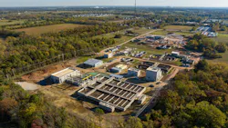 Aerial view of the city of Republic's Water Reclamation Facility (Photo credit: Burns & McDonnell).